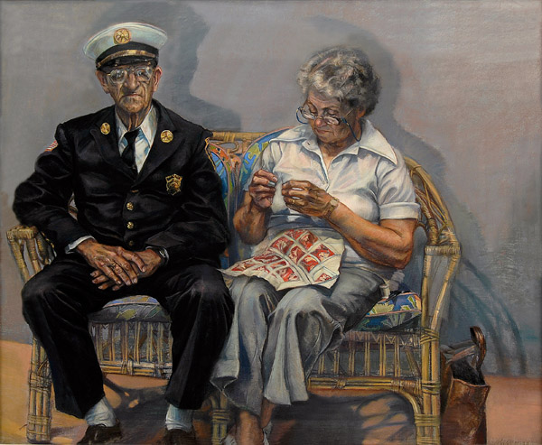 The Retired Fire Chief And His Wife by Sigmund Morton Abeles, 1989